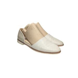 Dr. Scholls Choice D'orsay Flats Womens 8.5 Cream Embossed Croc Career Work